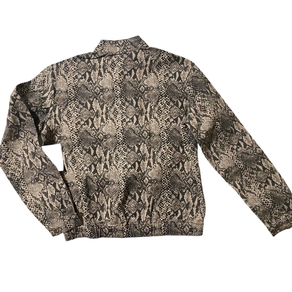 Twill Python Print Bomber Jacket - Picture 3 of 8